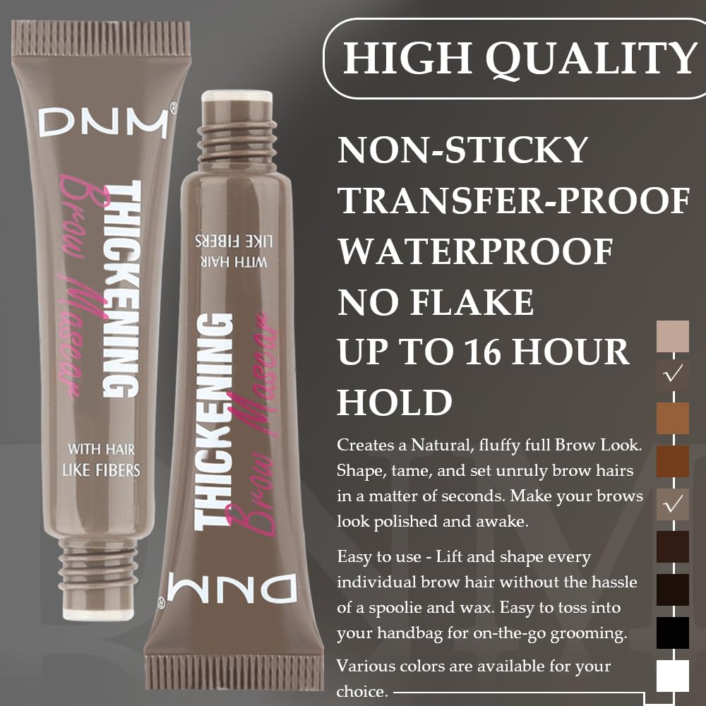 Tinted Thickening Brow Mascara,Brow Fast Sculpt,Waterproof, Transfer-proof, Brush to Fill in Eyebrows and Cover Gray Hairs - Cruelty Free (2pcs 02 Cool Blonde &05 Cool Ash Brown)