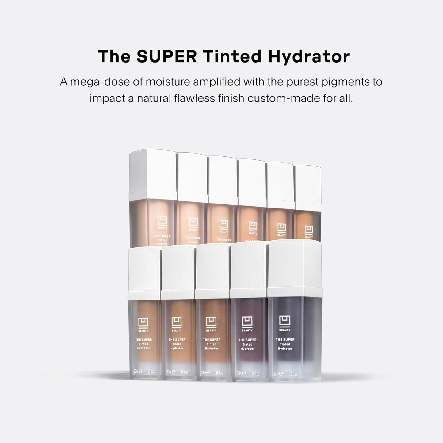 U Beauty The Super Tinted Hydrator Hyaluronic Acid Moisturizing Cream - Mega-Dose Skin Hydrator for Supple, Smooth, and Softer-Looking Skin For Up To 48 Hours - Shade 8-1.0 oz