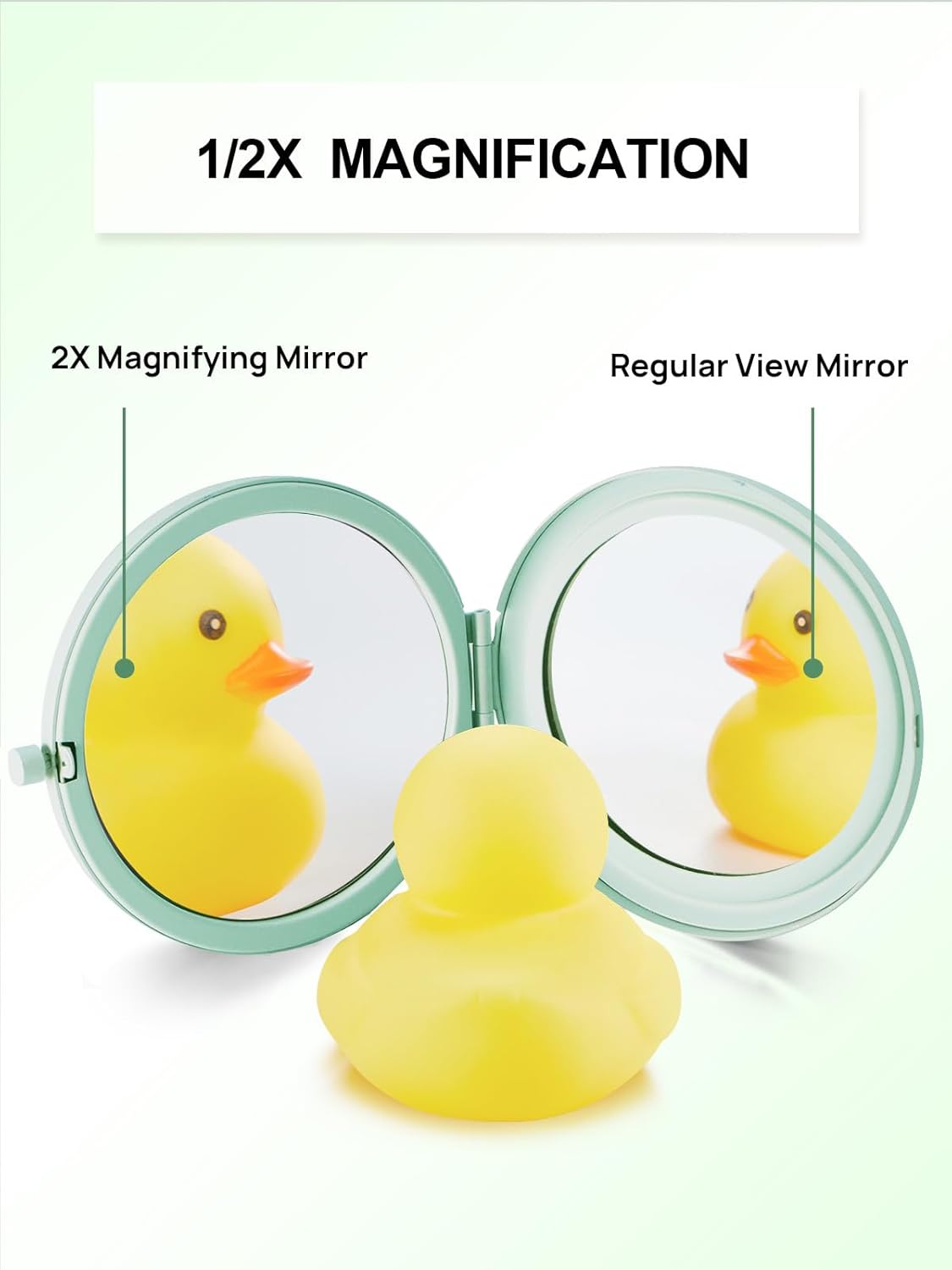 Compact Mirror for Purse, Pack of 12 Double-Sided 1X/2X Magnifying Metal Pocket Makeup Mirrors(Round, Cyan)