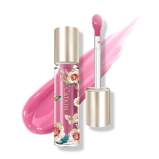 CATKIN Lip Plumper Gloss, Tinted Lip Serum with Hyaluronic Acid & Jojoba Oil, Non-sticky Volumizing Hydrating Formula for a High Shine Maximum 3D Look, Plump & Soft Lips 0.12 Fl Oz-C10 Amethyst Planet