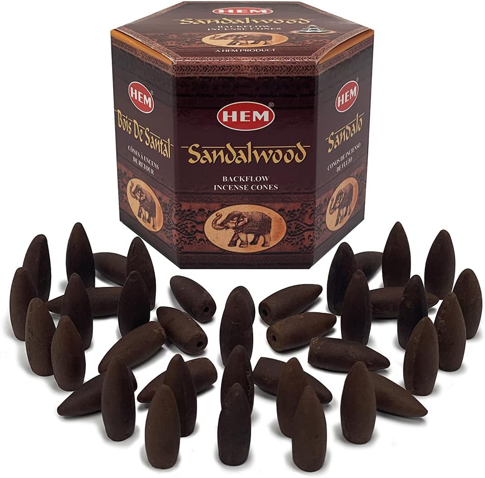 Sandalwood Backflow Incense Cones for Waterfall Inciensos Aromaticos|Incienso|Inciense|Insienso