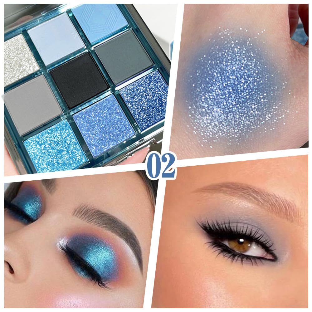 9 Color Eyeshadow Palette Makeup, Neutral Nude Matte Eye shadow & Shimmer Eyeshadow,Long Lasting Waterproof Eye shadow Makeup Palette for Women 02#