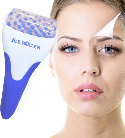 Ice Roller for Face,Cold Facial Massager for Eye Puffiness,Skin Care Tools for Migraine Relief and Blood Circulation (Blue)