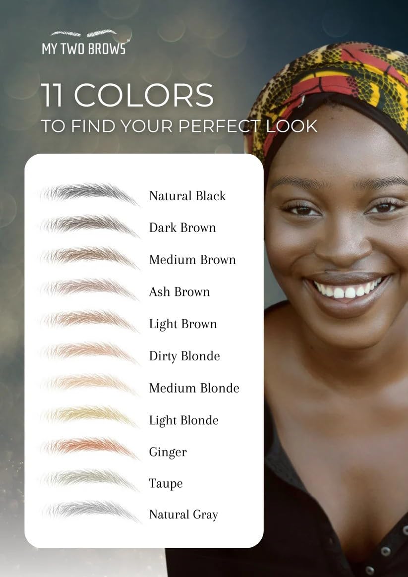 (10 pairs) Taupe Temporary Eyebrow Tattoo - Extra Large Size - Waterproof & Smudgeproof - Assertive Arch Style Eyebrow Stickers - Sheet Lasts up to 30 Days - Won't Work on Existing Brows