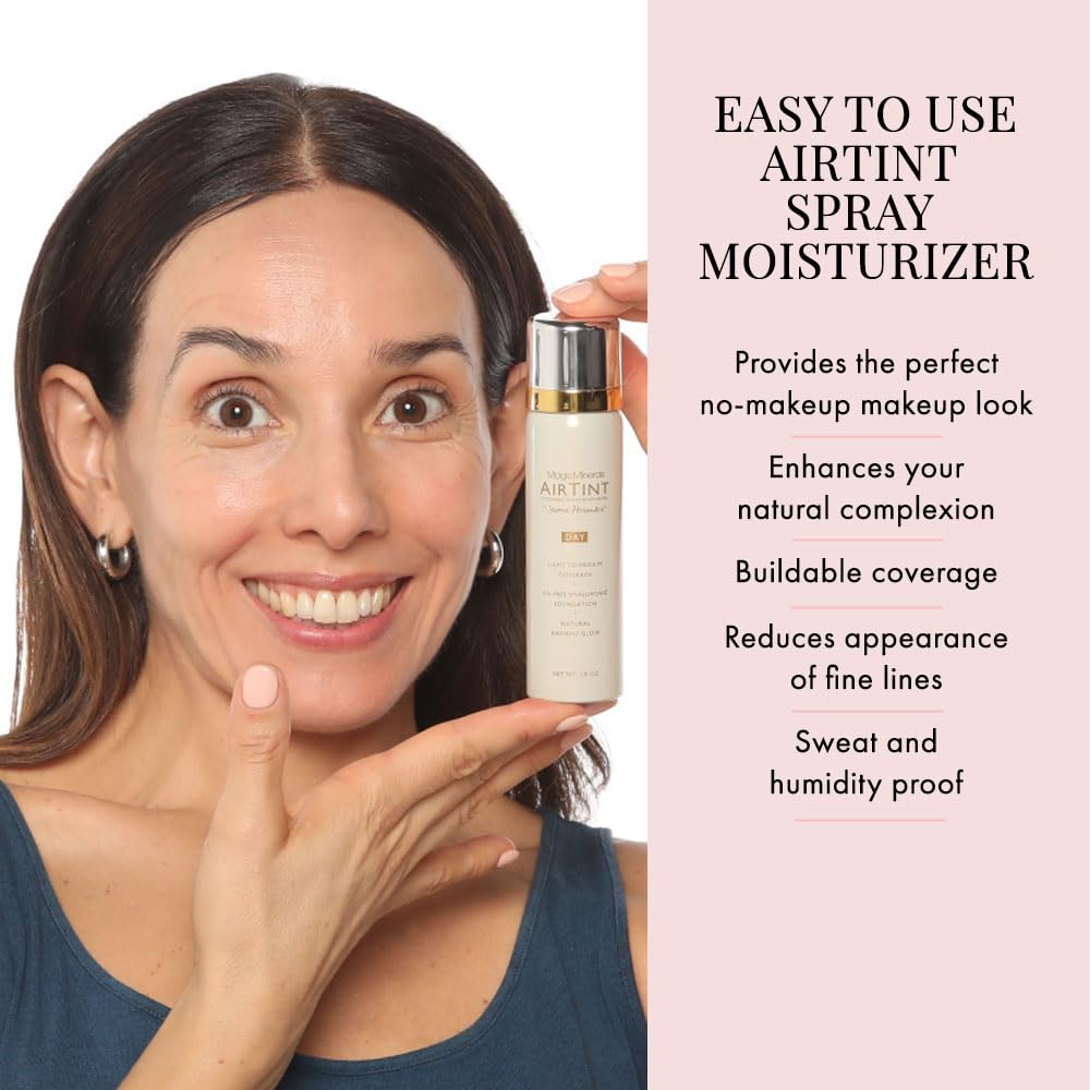 Jerome Alexander MagicMinerals AirTint Tinted Moisturizer AirBrush Spray Light Shade | Tinted Moisturizer Spray with Anti-Aging Ingredients | Fair