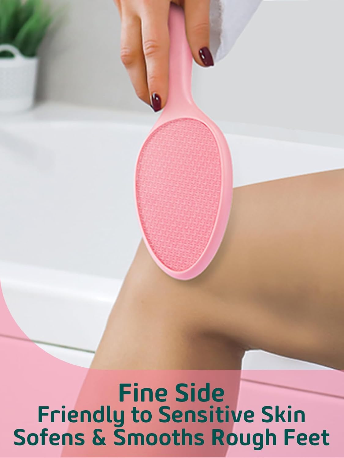 2-Sided Glass Foot File Callus Remover (Pink)