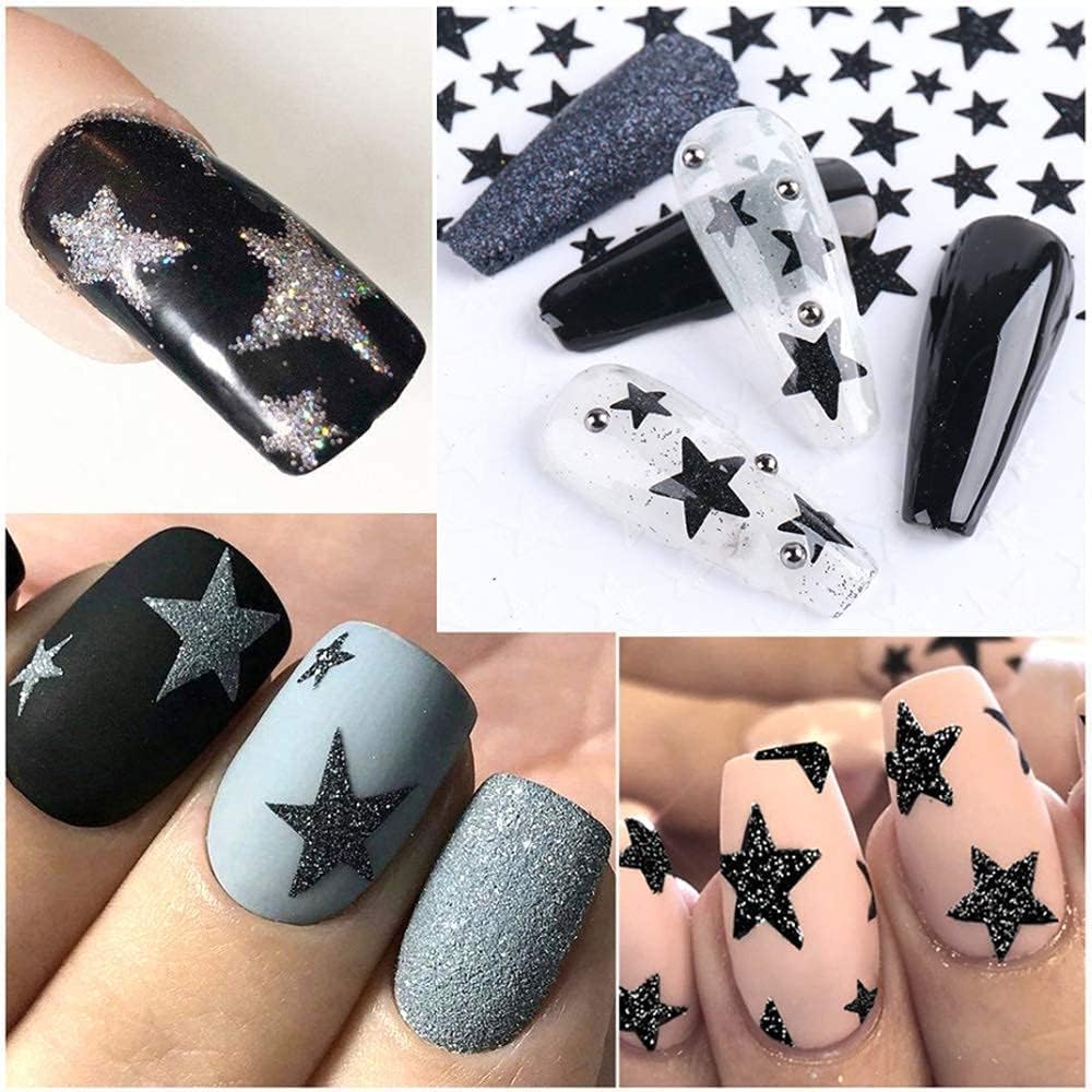 10 Sheets Star Nail Art Stickers Decals 3D Self-Adhesive Nail Art Stickers Star Designs Nails ArtDecorations Stars Decals Manicure Accessories