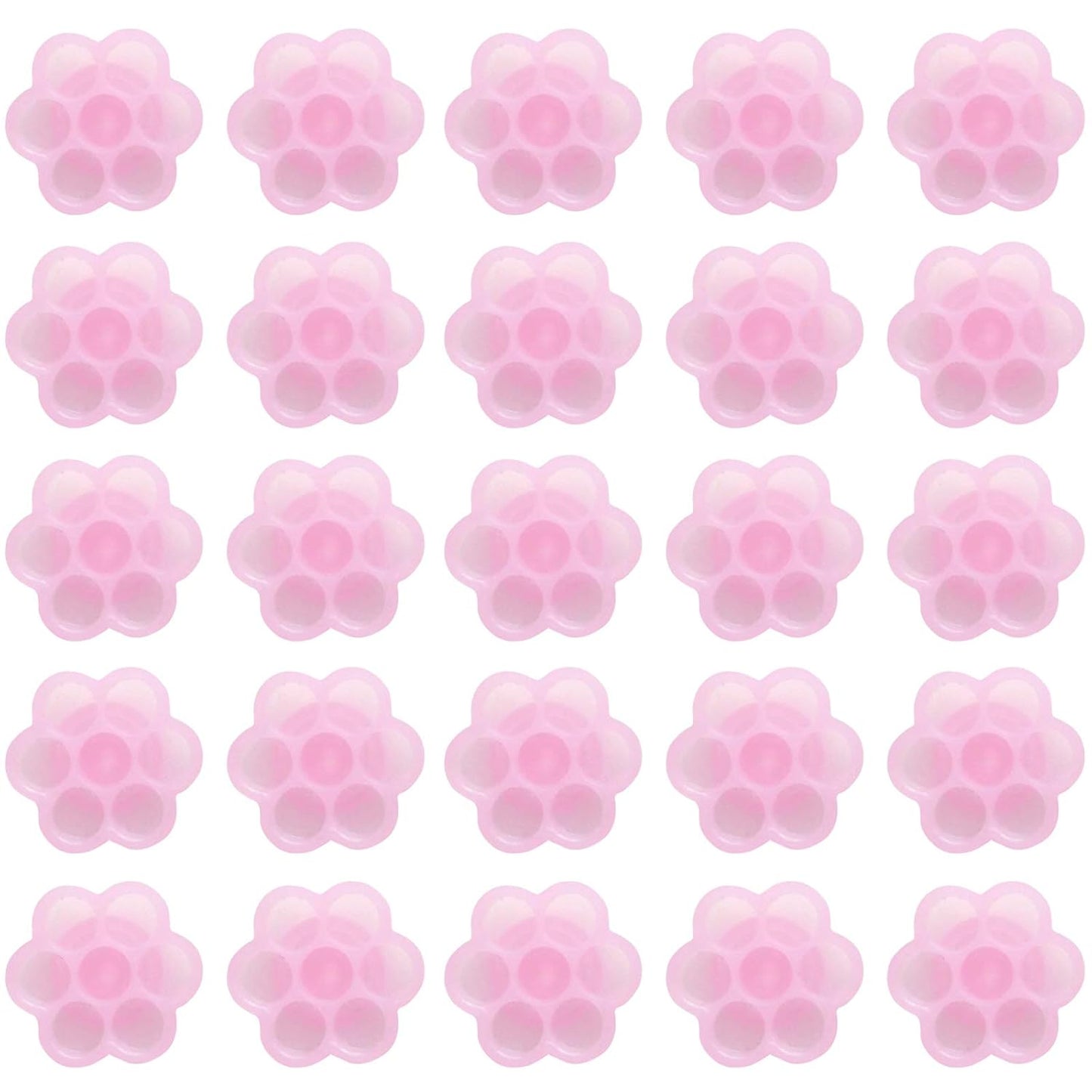 Fenshine 100 PCS Eyelash Extension Glue Holder Flower Shape Cup Plastic Glue Pallet Pad with a Roll for Eyelash Extension Supply
