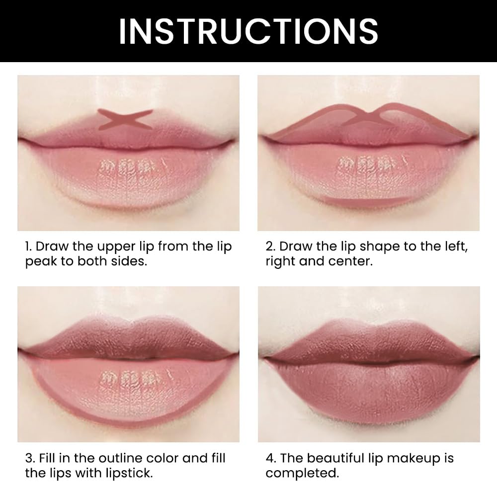 evpct 1Pcs Light Mauve Red Matte Lip Liner and Lipstick Combo Set Kit for Women, Magic Neutral Lipstick 24 Hours Original Lipsticks and Lips Liner Pencil Stain Makeup Long Lasting Waterproof, 22#