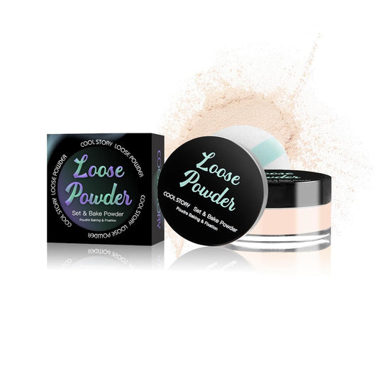 Loose Setting Powder, Bake Makeup Powder Full Coverage Matte Finish (Light, 6g/O.21oz)