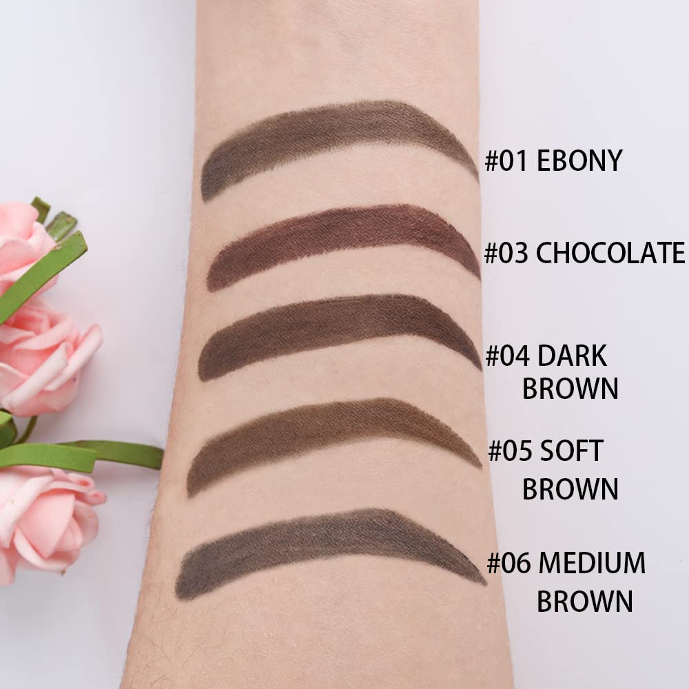 evpct Ebony Eyebrow Powder Pomade Gel Shaper Makeup Kit with Dual-ended Brush, Eyebrow Stencils Kit for Women Shaping, Eye Brow Pomade Stencil Shaper Tinting kits for Women, Long Lasting Waterproof