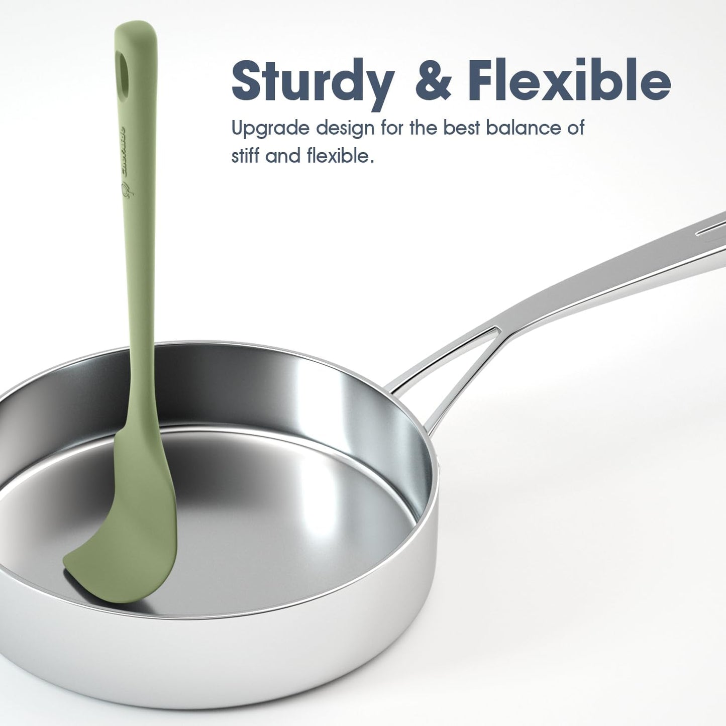 5 Pieces Silicone Spatula Set, Food Grade Rubber Spatula, Upgrade Strong Handle with Ergonomic Grip, Heat Resistant Up to 600°F for Nonstick Cookware, Cooking Candy Series