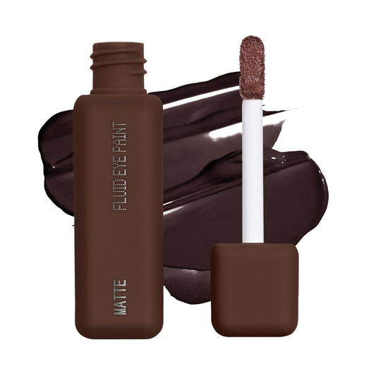 about-face Matte Fluid Eye Paint Weightless – High-Pigment Liquid Eyeshadow, Long-Lasting, No-Budge Matte Finish, Vegan & Cruelty-Free (Chocolate Brown)