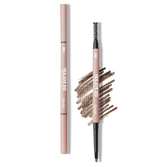 Eyebrow Pencil Dark Brown, Retractable Precision Eyebrow Filler Pen with Brush, Waterproof Long-lasting Double Side Micro Brow Pen, Create Natural & Bushy Brow Lamination, Chocolate, YES.EYE DO