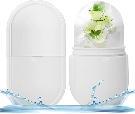 KOGITI Ice Roller & Mold for Face & Eye Puffiness Relief, Beauty Facial Ice Cube Holder (New-White)