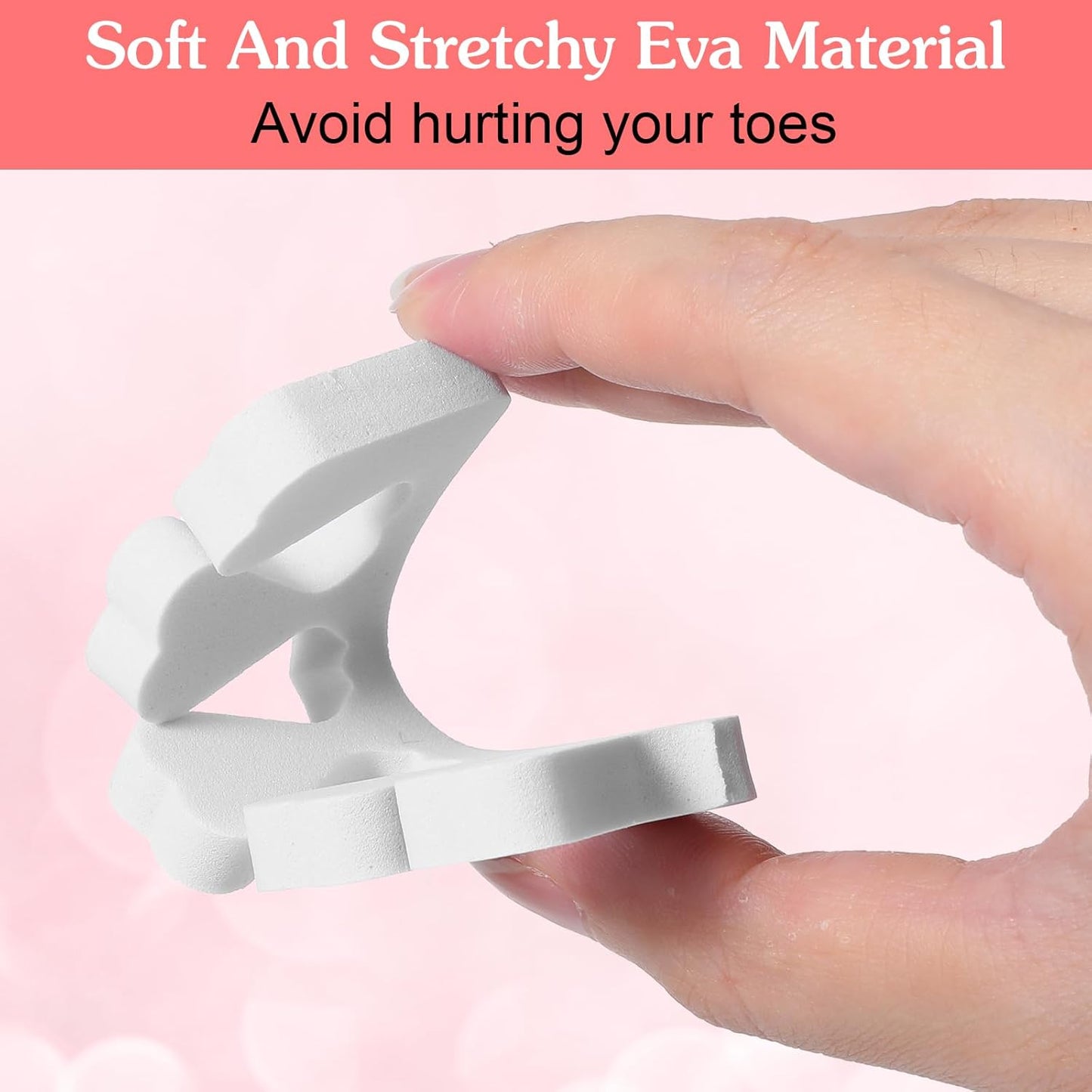 300 Pcs Toe Separators for Nail Polish Bulk Toe Separator Pedicure Correct Foot for Men Women Nail Polish Comfy Soft Pedicure Supplies(White)