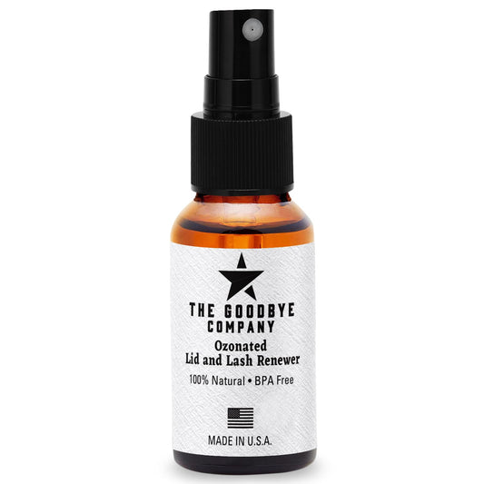 The Goodbye Company Ozonated Lid and Lash Renewer; Hypochlorous Acid Spray Eyelid & Eyelash Extension Cleanser; 100% Natural Lash Cleaning Kit; Made in USA (30 mL)