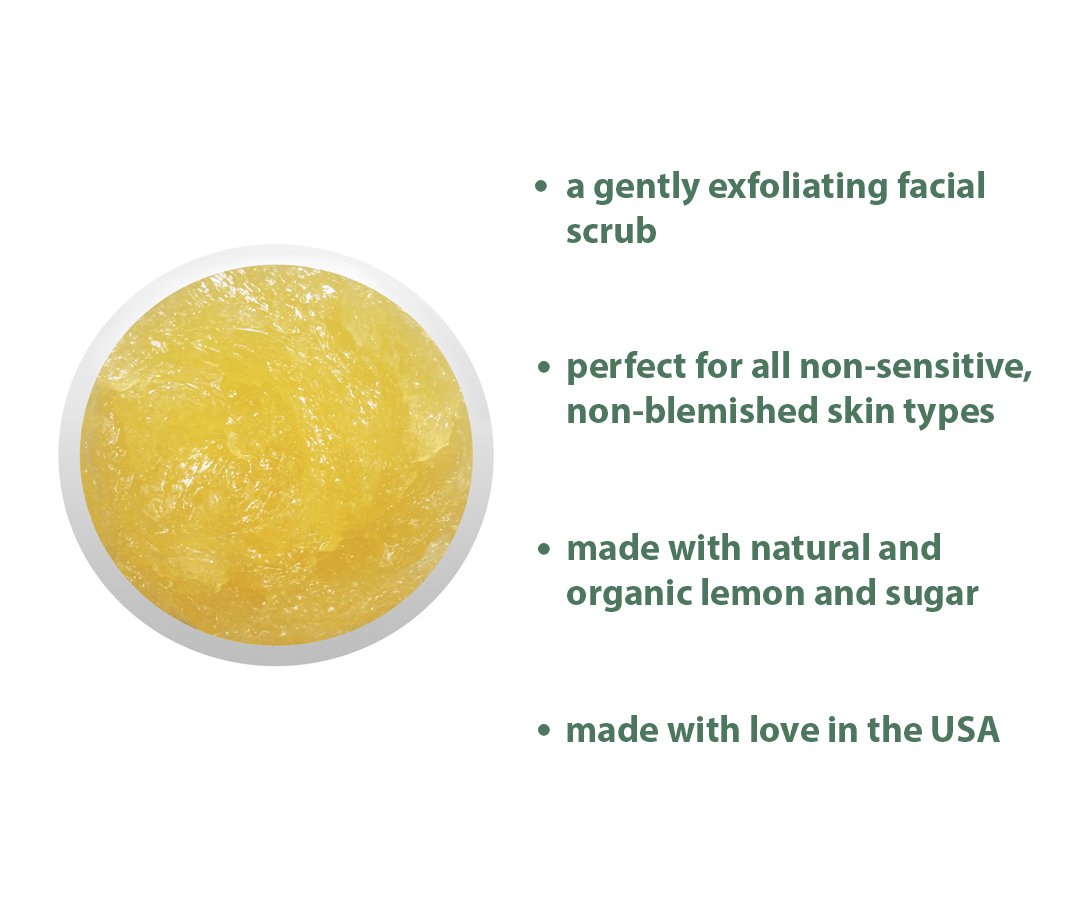 RAYA Lemon Sugar Facial Scrub (157) | Organic and Natural Exfoliating Scrub for Dry Skin | Brightens and Smooths Complexion