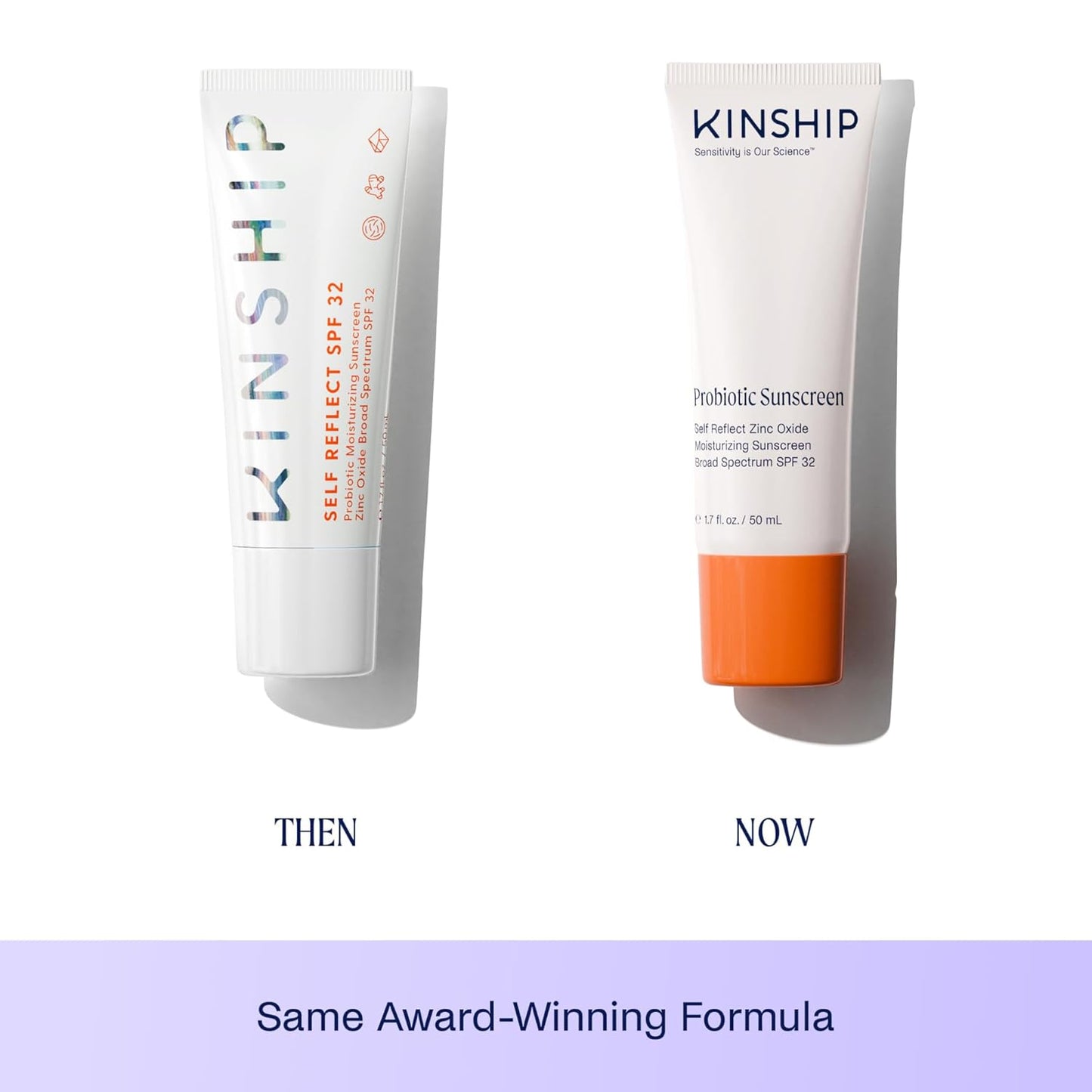 Kinship Zinc Oxide Mineral Sunscreen for Face Self Reflect SPF 32 | Vegan, Reef Safe, Non Toxic Eczema Sunscreen for Sensitive Skin | Sunblock Face Moisturizer with SPF (3.5 oz)