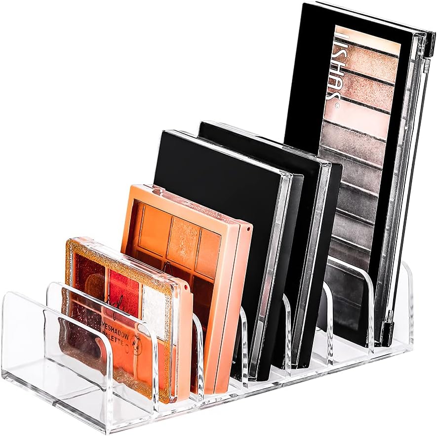 Eyeshadow Makeup Palette Cosmetic Organizer - Waterproof Eyeshadow Organizer for Eye Makeup Palette,Bathroom Countertop,7 Sections (1PCS-Small)