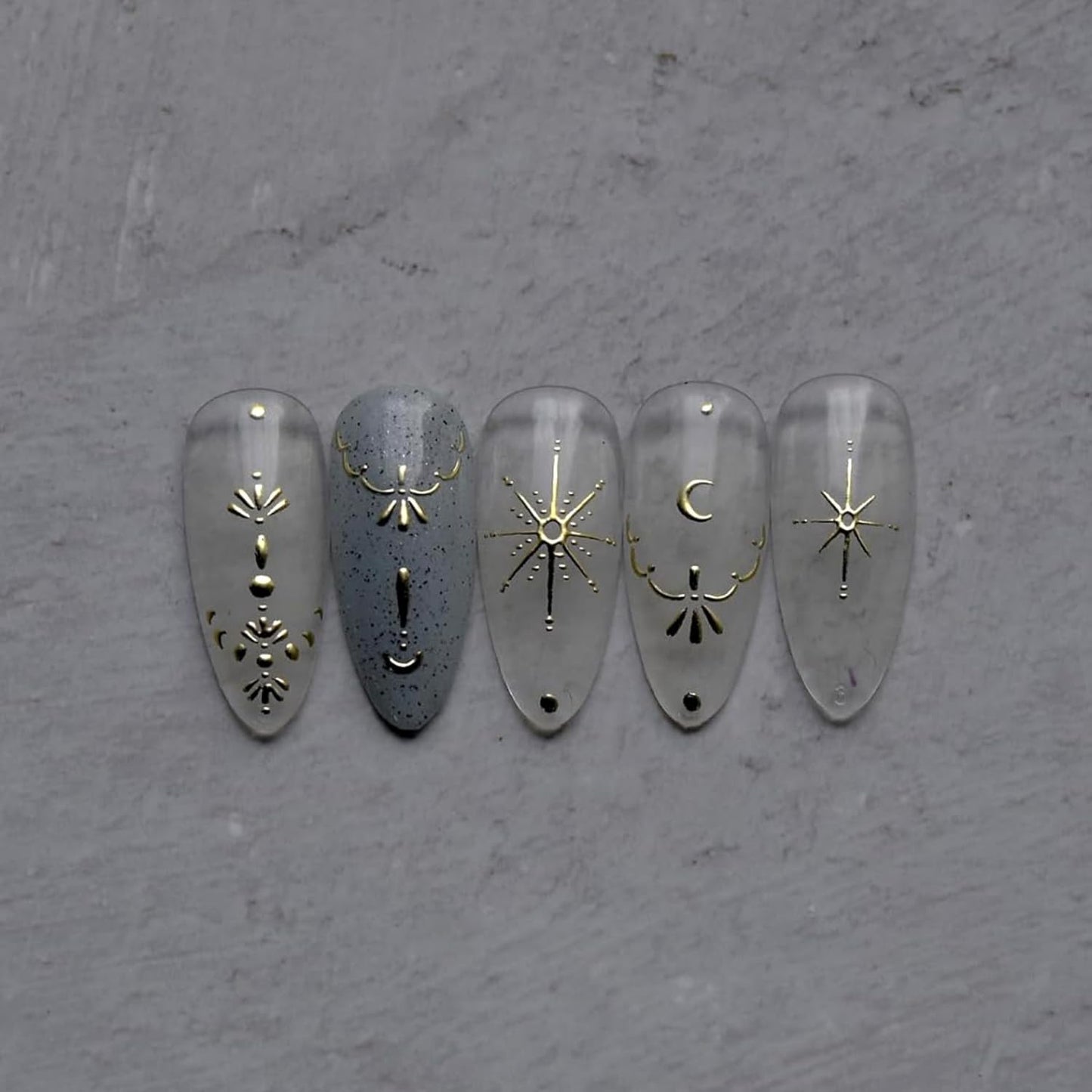 Luxury Moon Star Nail Stickers - 3D Gold Nail Art Stickers Decals for Women & Girls DIY Manicure