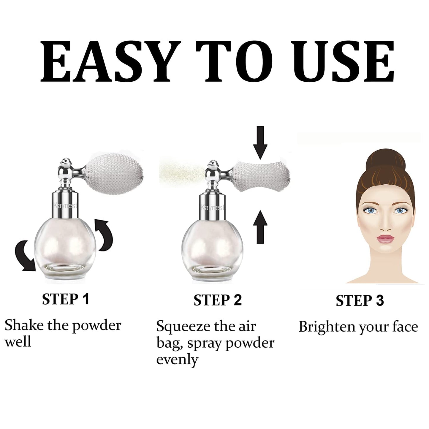 Nude Pink Highlighter Spray, Loose Shimmer Powder High Gloss Makeup Mist for Body, Face, Hair, Long Lasting Glitter Hairspray for Festive Party, Stage Shows, Nightclubs, Bar (#3)