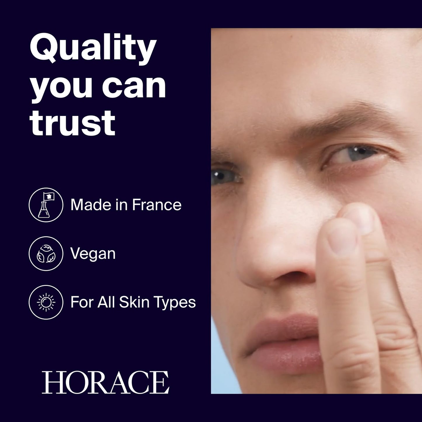 HORACE Under-Eye Moisturizer for Men - Anti-Fatigue Eye Cream to Reduce Dark Circles and Puffiness - Hydrating & Smoothing Skincare Formula for All Skin Types - Unscented, 15ml