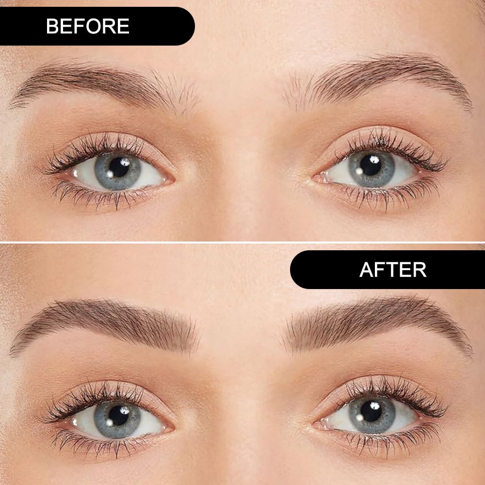 Light Dark Brown Eye Brow Powder Kit for Women, Medium Coffee Eyebrow Powder Palette with Brush,Brow Color Filler Get Full Defined Natural Brows, Highlight Contour sombra para cejas, Vegan