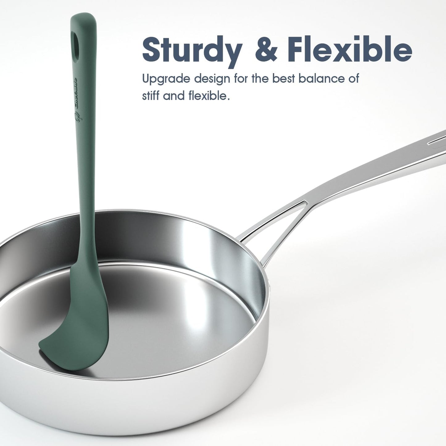 5 Pieces Silicone Spatula Set, Food Grade Rubber Spatula, Upgrade Strong Handle with Ergonomic Grip, Heat Resistant Up to 600°F for Nonstick Cookware, Cooking Dried Thyme