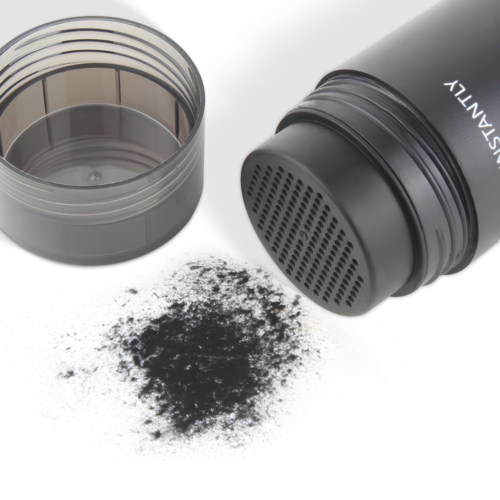 Hair Fibers for Thinning Hair for Women All-Natural Hair Building Fibers 0.98 Oz Hair Volume Powder Bald Spot Cover Up for Men & Women (Black）
