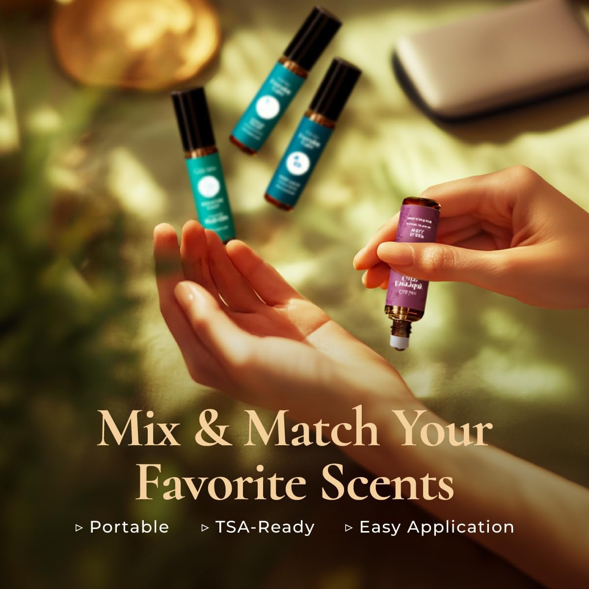 Gya Labs Peaceful Roll on Essential Oils Set - 100% Pure Natural Relaxing Gift for Women & Men - Blend for Calming, Refreshing, Stress Comfort, Aromatherapy Essential Oil Gift Set (0.34 Fl Oz Each)