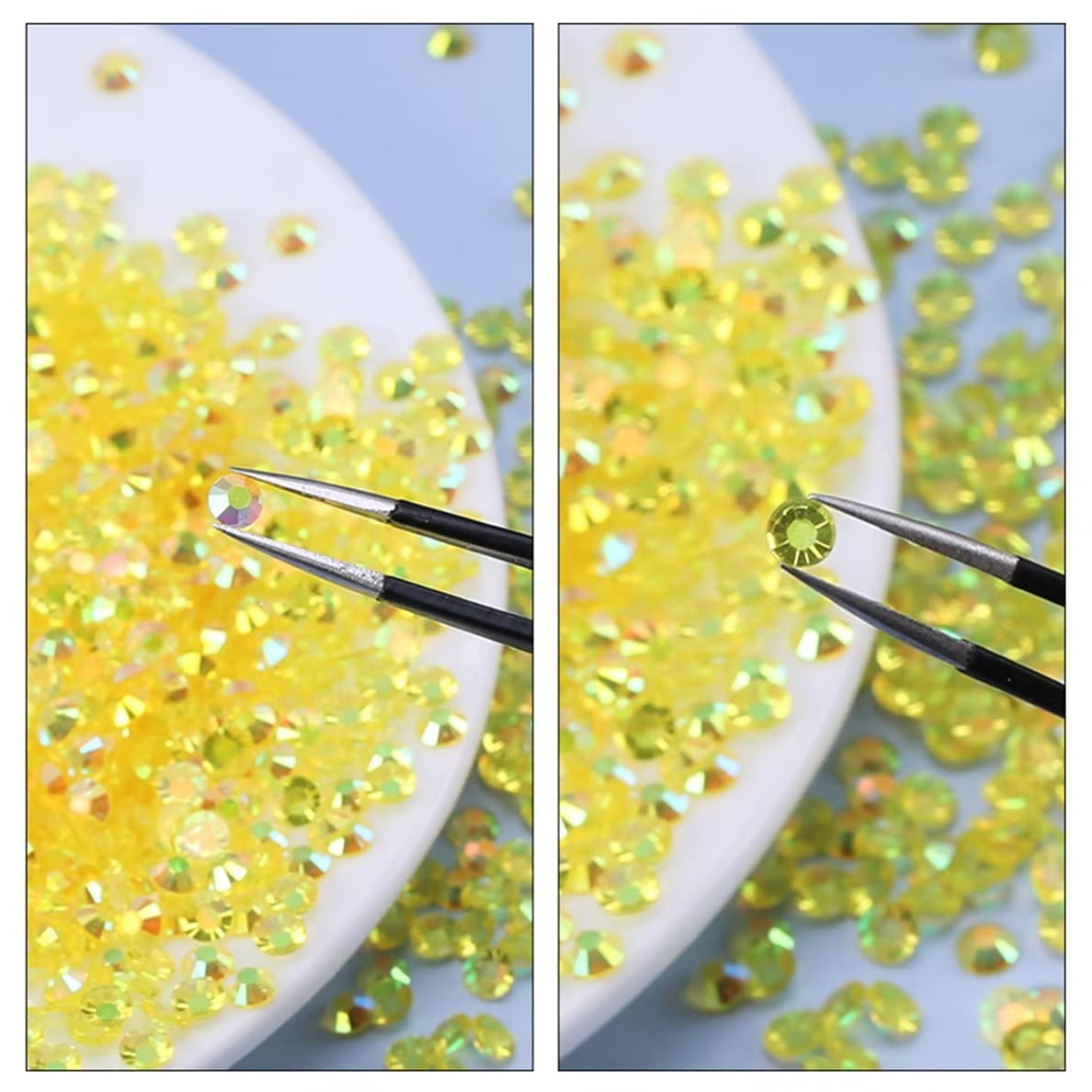 4500 Pcs SS6 2mm AB Flatback Rhinestones for Nails Art Crafts Transparent Glitter Round Gems Crystals DIY Clothes Shoes(Clear White AB)