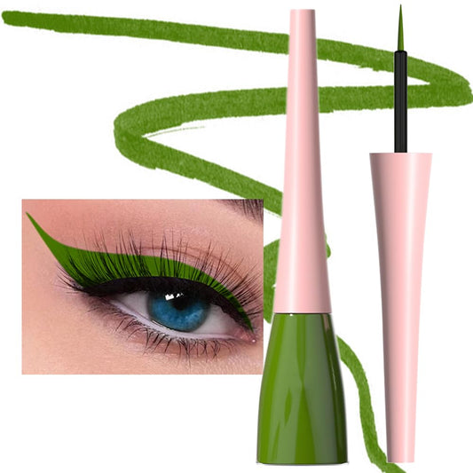 evpct 1Pcs Green Liquid Eyeliner Waterproof Green Eye Liners for Women, Eyes Wing Eyeliner Stamps Shapes Colored Eyeliner delineador de ojos a prueba de agua contra el agua blanco para ojos