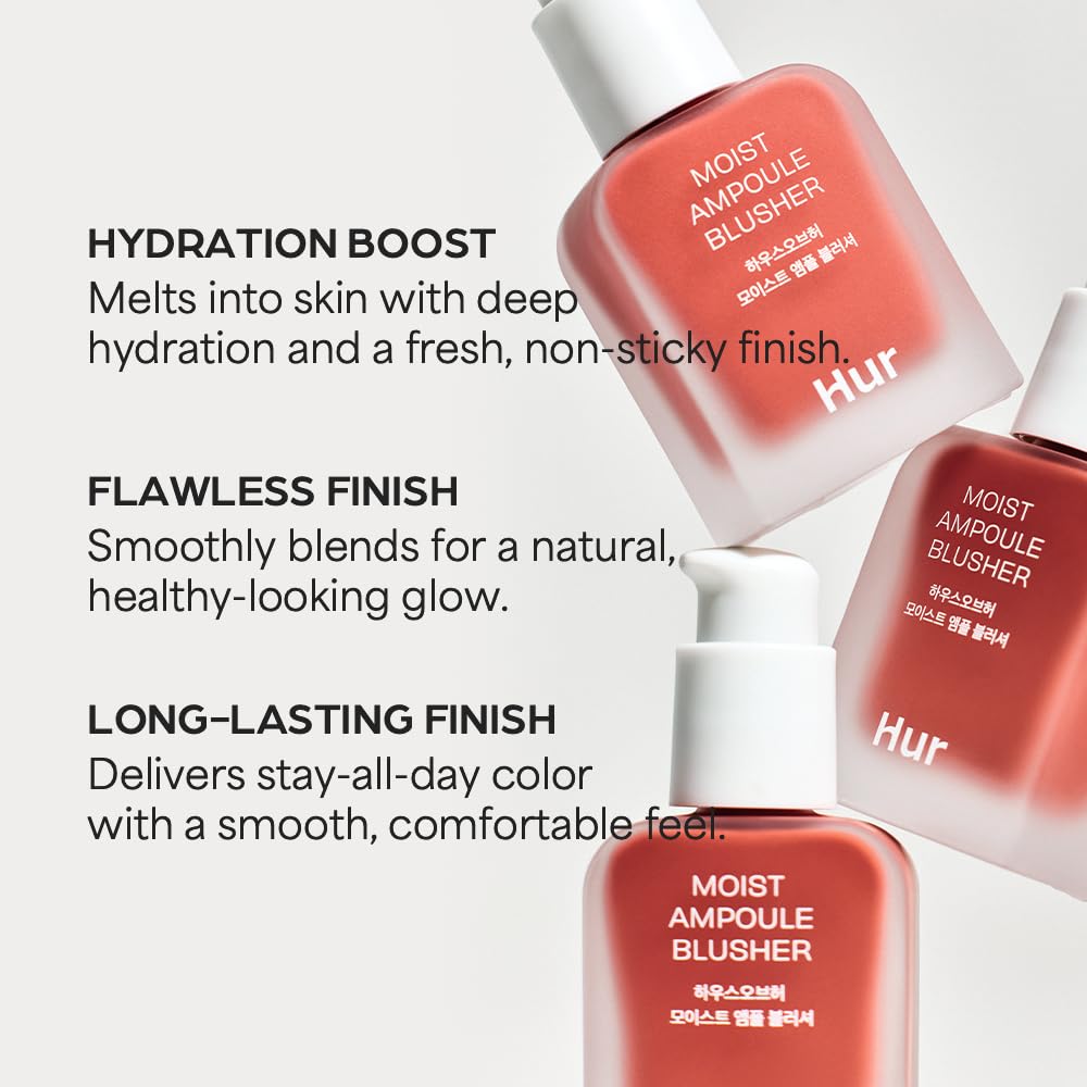 Moist Ampoule Blusher with 50% Moisture Essence | Hydrating & Long-Lasting Blush | 0.68fl.oz (9 Shades) - Lavender Flush