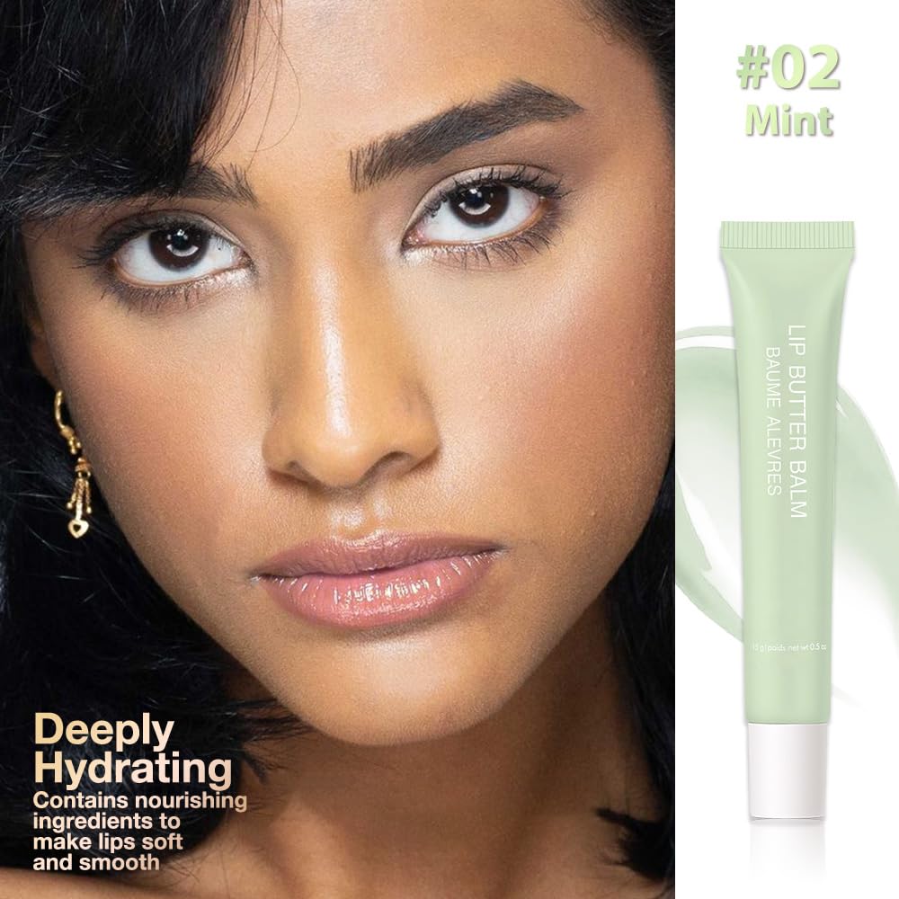 1Pcs Tinted Lip Balm Serum Makeup, Squeeze Hydrating Tint Lips Balms Serum Cosmetic, Women Care Glossy Nourishing Plumping Lip Stain Gloss Lipstick, Suitable for dry lips, Long-Lasting Color 02