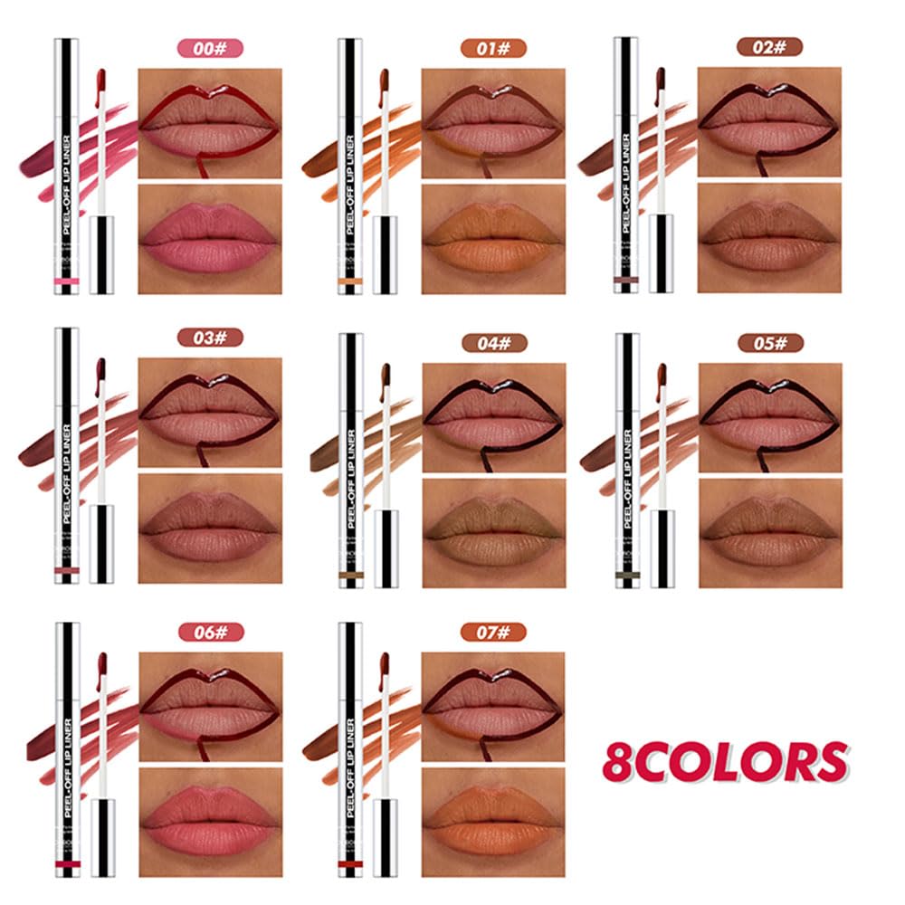 Matte Lip Stain Peel Off Lip Liner, Orange Brown Peel Off Lip Stain Tattoo,Long Lasting & Waterproof Peel Off Lip Gloss Lip Liner,Transfer-Proof All Skin Types.0.12 fl oz #01