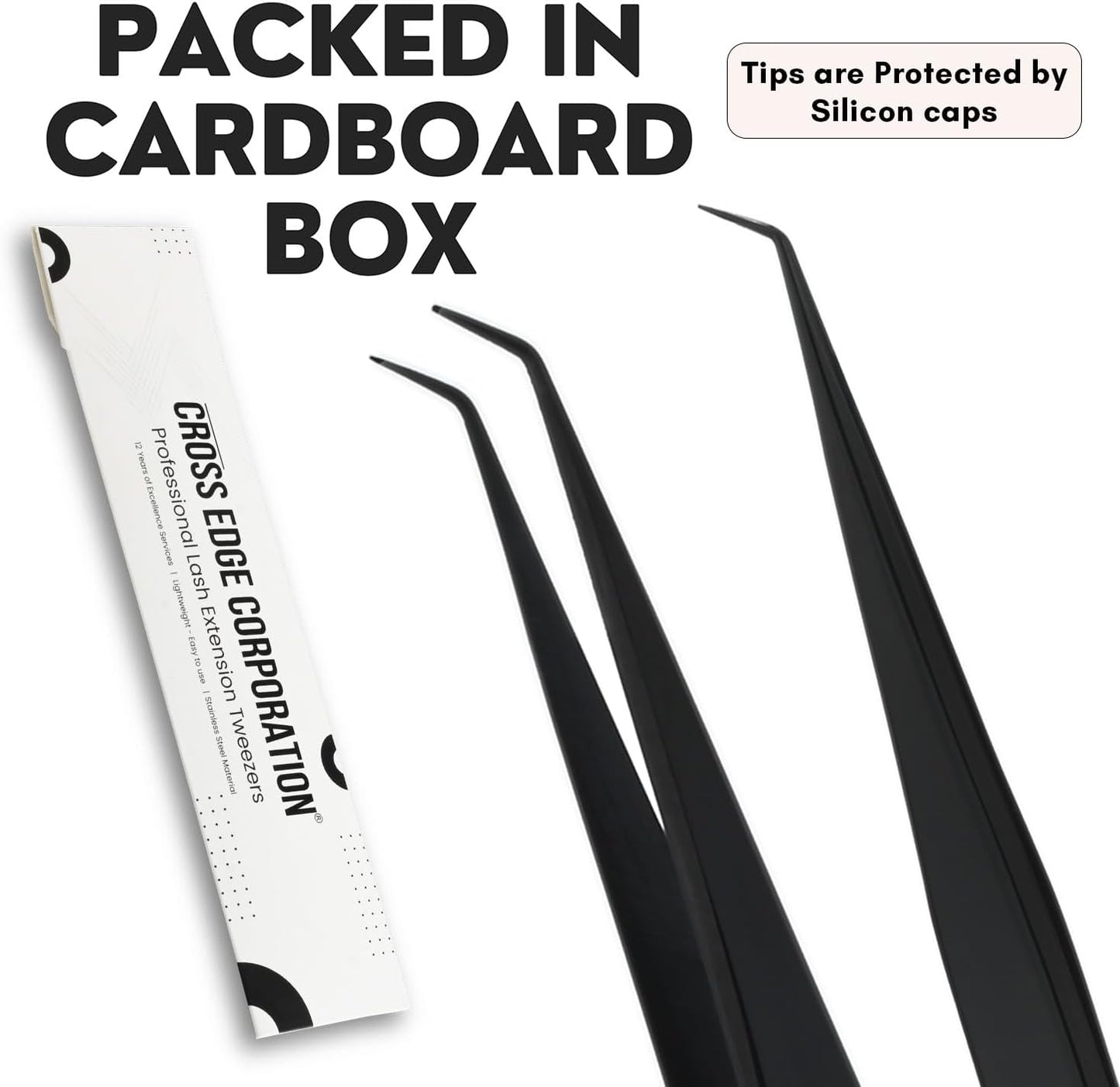 Isolation Tweezer for Eyelash Extensions – 14cm Curved Lash Tweezer, Stainless Steel, Best for Individual Isolation & Classic Lashes, Pinzas para Twisers (Black Titanium)