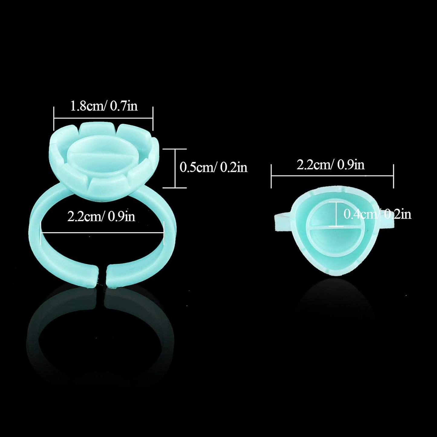 Fenshine 200 PCS Smart Glue Cups Lash Glue Holder Volume Lashes Quick Blossom for Eyelash Extension Supply, 2 Methods of Use (Green)