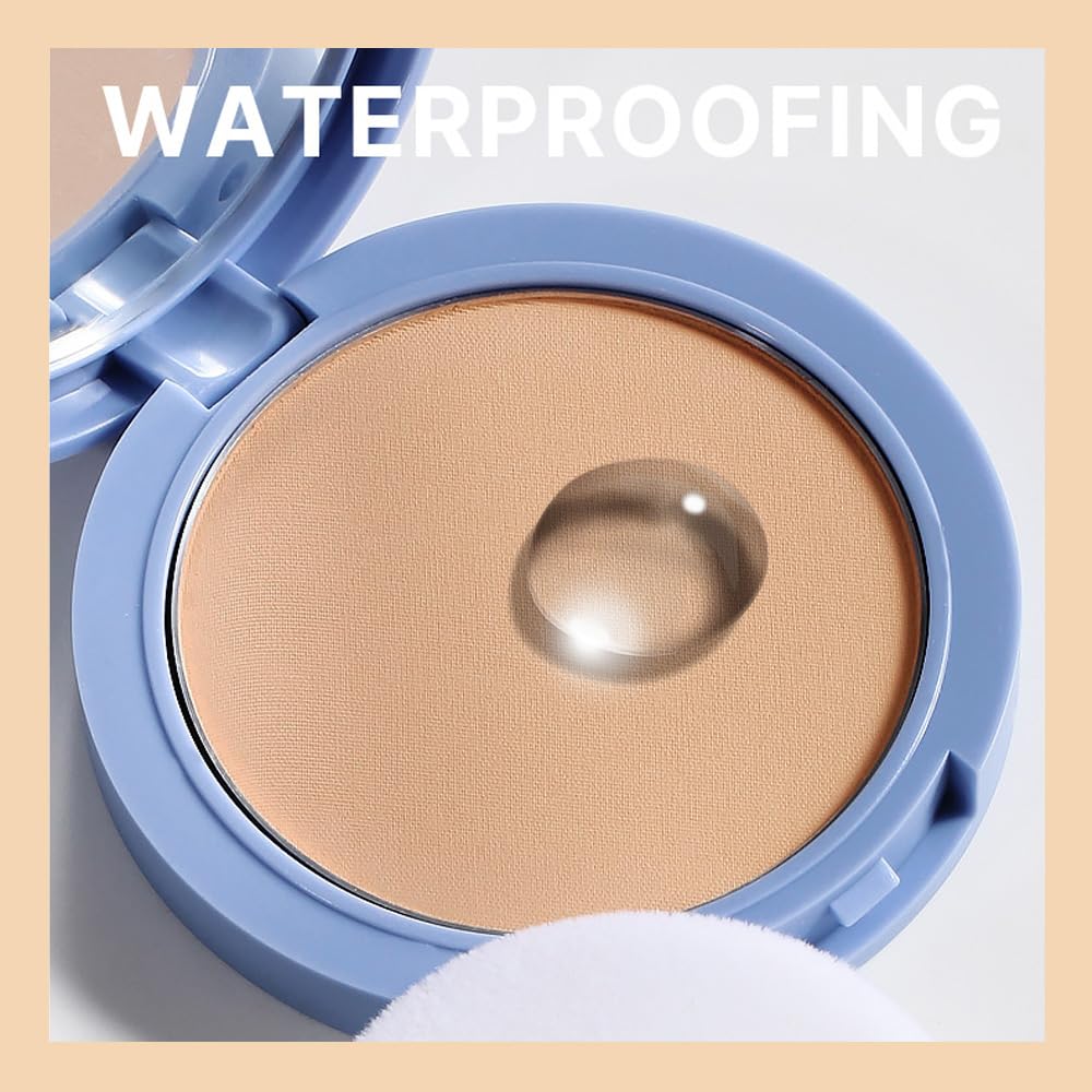 evpct Oil Control Pressed Face Powder Compact for Women, Translucent Setting Powder Makeup Foundation for Women, Waterproof Long Lasting Lightweight, polvo compacto de maquillaje, 245 Radiant Honey