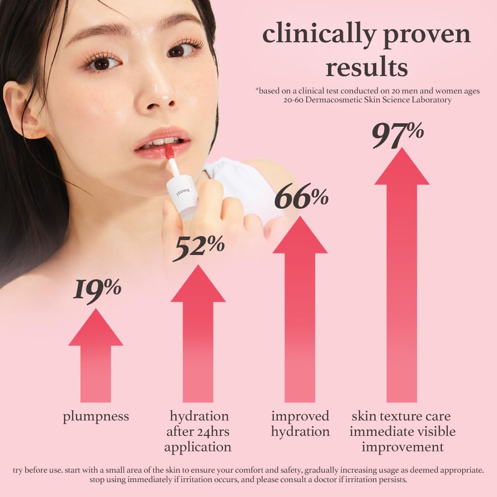 NOONI Korean Lip Oil - Appleplum | Long-Lasting, Moisturizing, Plumping, Revitalizing for Dry Lips, Waterproof, No Peel Off, Korean Tint, Hydrating, Nourishing Crystal Clear, 0.12 FL Oz