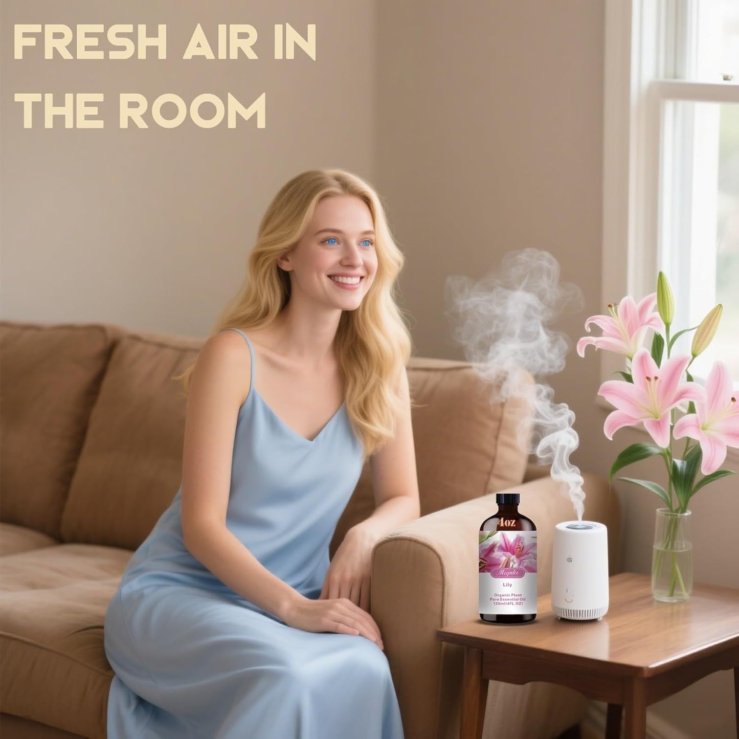 Lily Fragrance Oil-Lily Essential Oil 4.33oz (130ml)-100% Pure Natural Scent for Diffusers, Candles, Soap Making & Aromatherapy-Relaxing Home & Gift Essential Oil for Bath, Massage