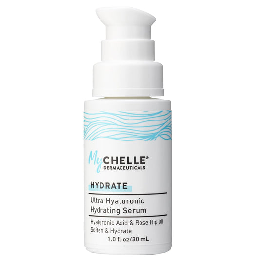 MyCHELLE Dermaceuticals Ultra Hyaluronic Hydrating Serum (1.0 Fl Oz) - Rich Hydration for Dry Skin with Vegan Hyaluronic Acid, Help Plump Skin and Help Reduce Appearance of Fine Lines and Wrinkles
