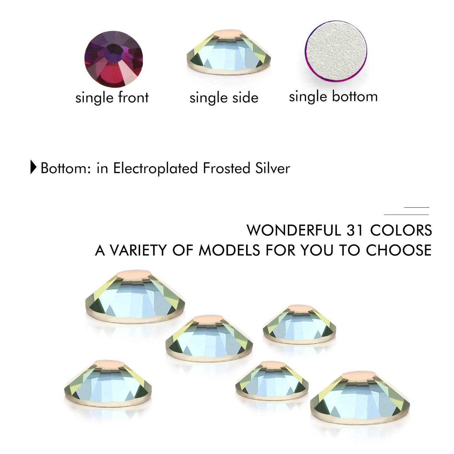 1440Pcs Blue Blaze Crystal Rhinestones,Glass Flatback Rhinestones Gemstones for Nail Face Makeup Art Crafts Clothes Decoration -(SS20,4.8mm,Blue Blaze)