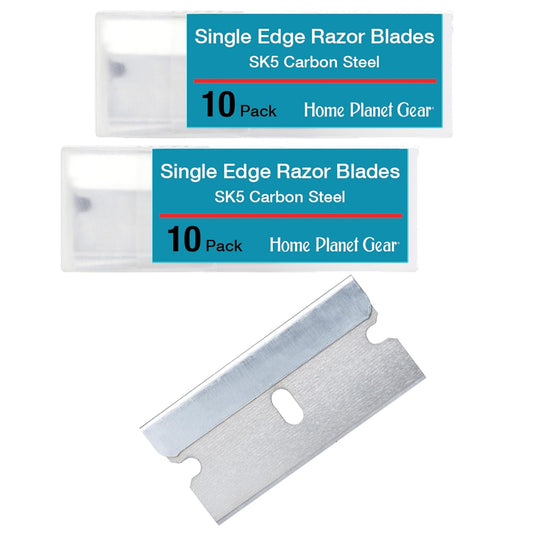 Single Edge Razor Blades - Two 10 Packs - 20 Blades - Heavy Duty SK5 Steel Utility Razor Blade Replacement in Convenient Storage Box