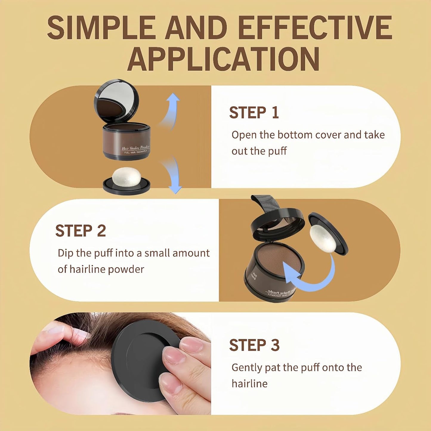 Brown Hair Root Dye Powder - Instantly Cover Gray Hair with Thin Hair Color Shadow 4g