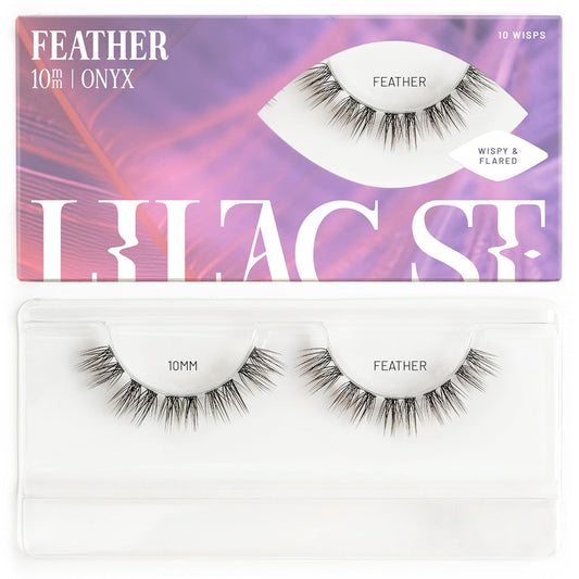 Lilac St - Feather Natural Faux Eyelash Clusters (10mm) - Dynamic & Fluttery Volume - DIY Lash Extension Wisps - Lightweight & Lifelike - Lasts 10 Days - Women Founded, Cruelty Free, Vegan - 10 Lashes
