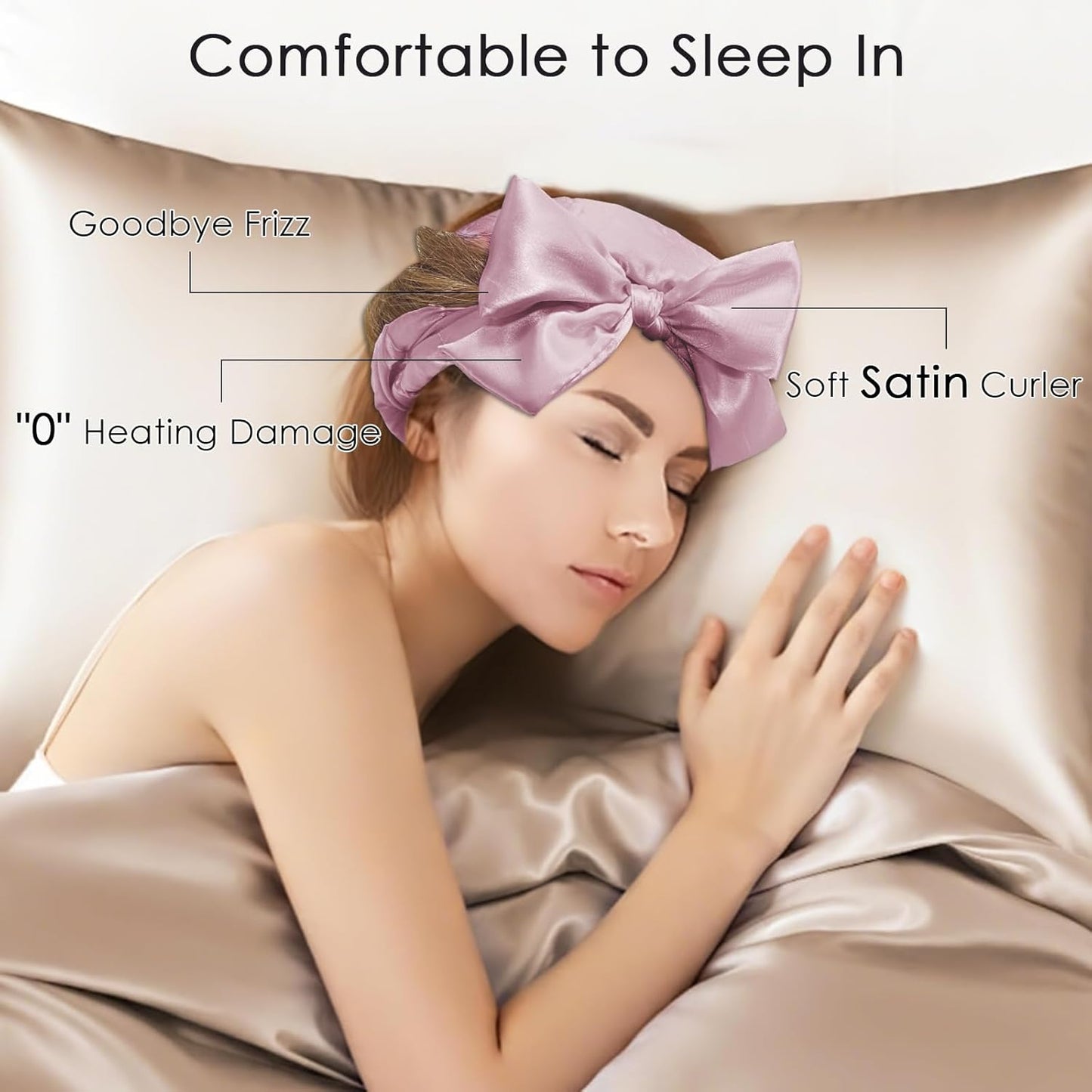 weiwei Satin Heatless Curlers Hair Curler, No Heat Curls Overnight Hair Curlers to Sleep In Overnight Curls Headband, 70" Hair Curlers No Heat, 9 Pcs Satin Heatless Curling Set for Women Long Hair