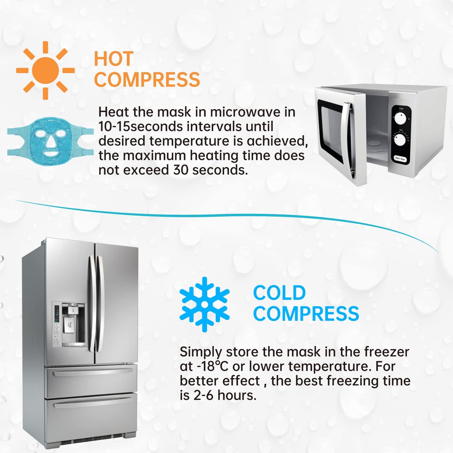 ZNÖCUETÖD Cold Face Eye Mask Ice Pack Reduce Facial Puff, Dark Circles, Gel Beads Hot Heat Cold Compress Pack, Face SPA for Woman Sleeping, Pressure, Headaches, Skin Care, Post Laser Care[Blue]