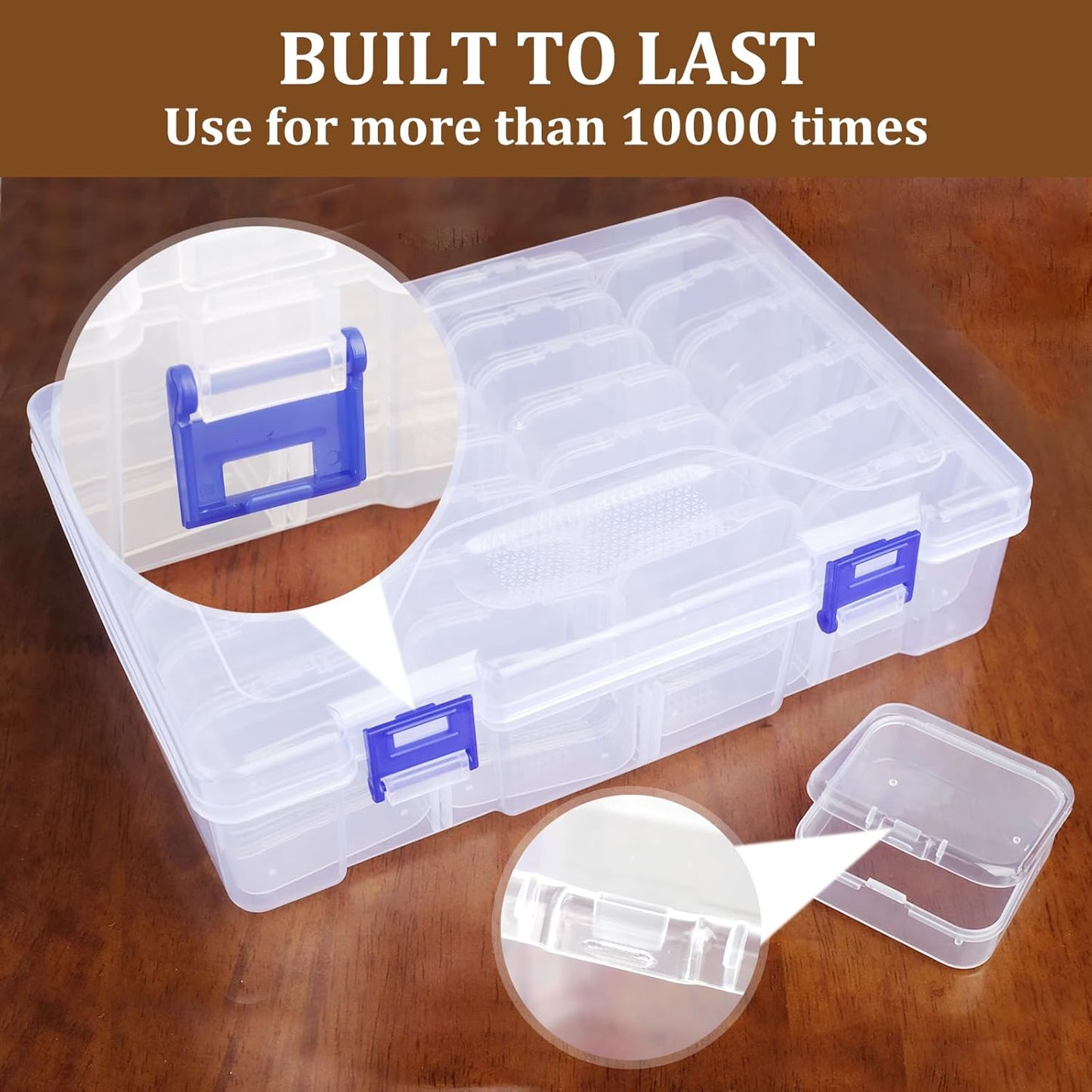 Bead Organizer Box, 28Pcs Clear Small Organizer and 1Pcs Storage Plastic Cases, Mini Clear Bead Storage Containers Flat Boxes for DIY Crafts Jewelry with 1 Sheets Label Stickers