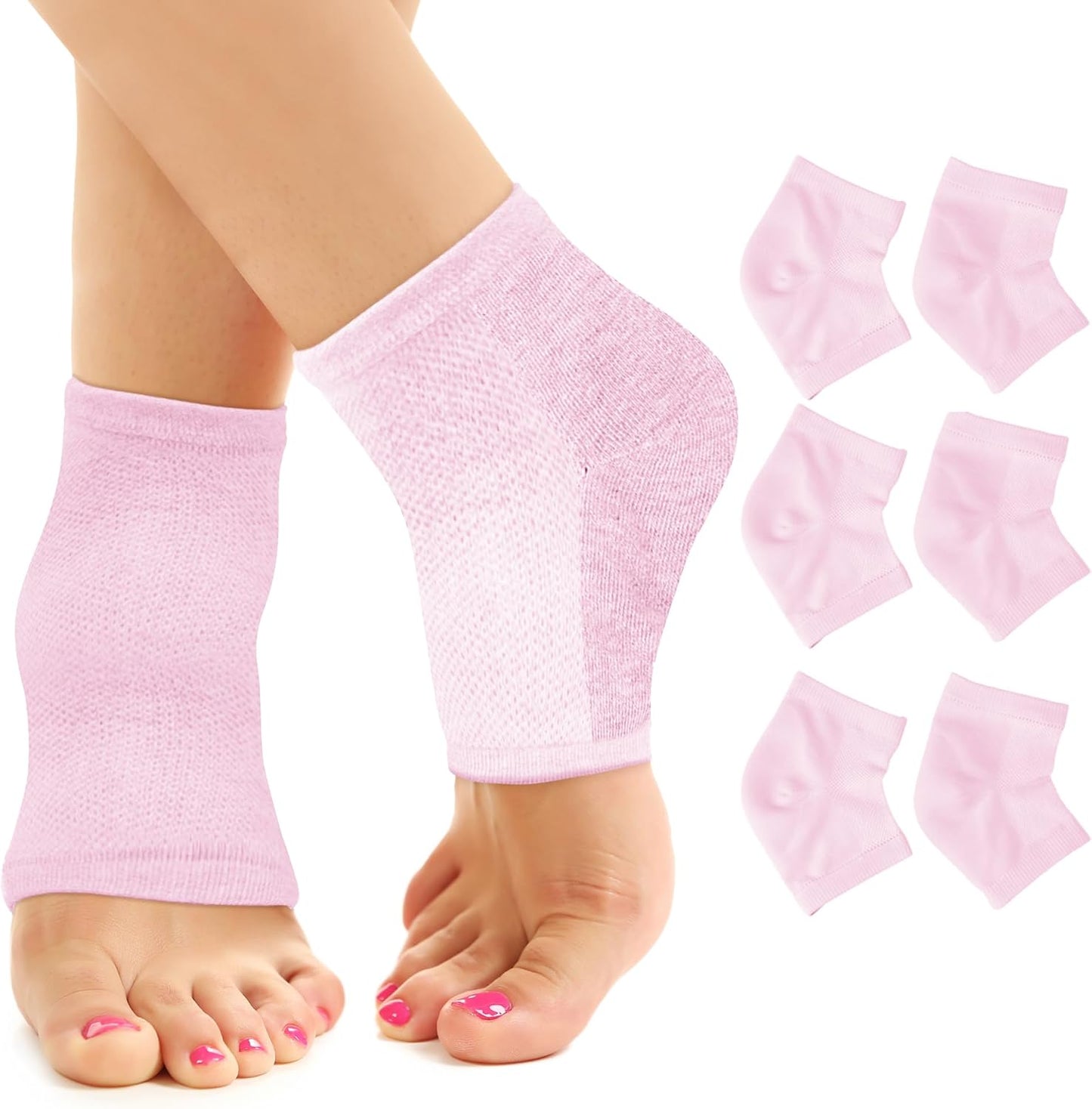 Moisturizing Socks for Women & Men | Aloe Vera Cracked Heel Treatment | Foot Callus Remover | Aloe Socks for Cracked Heels & Dry Cracked Feet (3 Pairs, Fits Most)